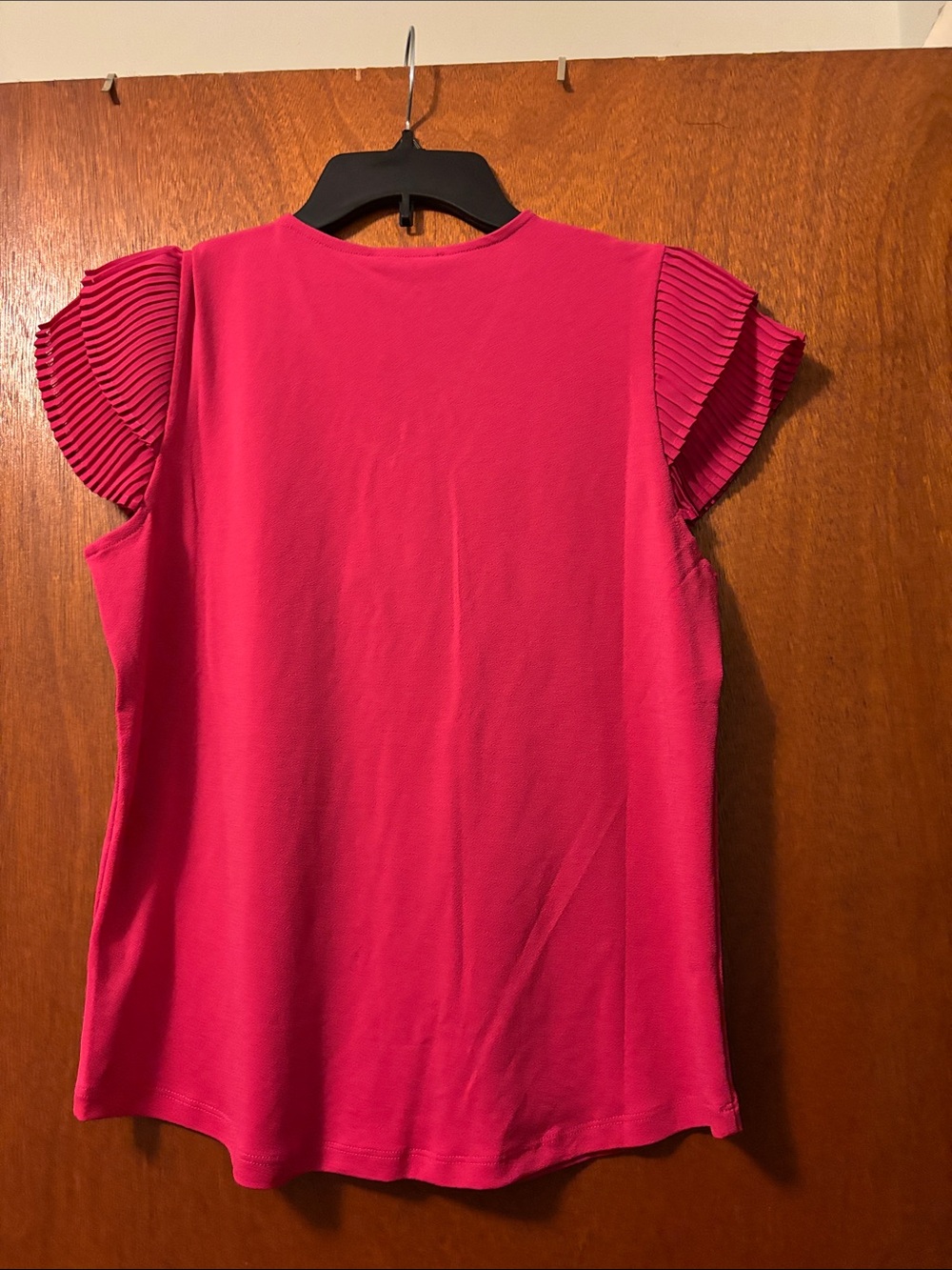 Pink Ruffle Sleeve V-Neck Top - Picture 3 of 3